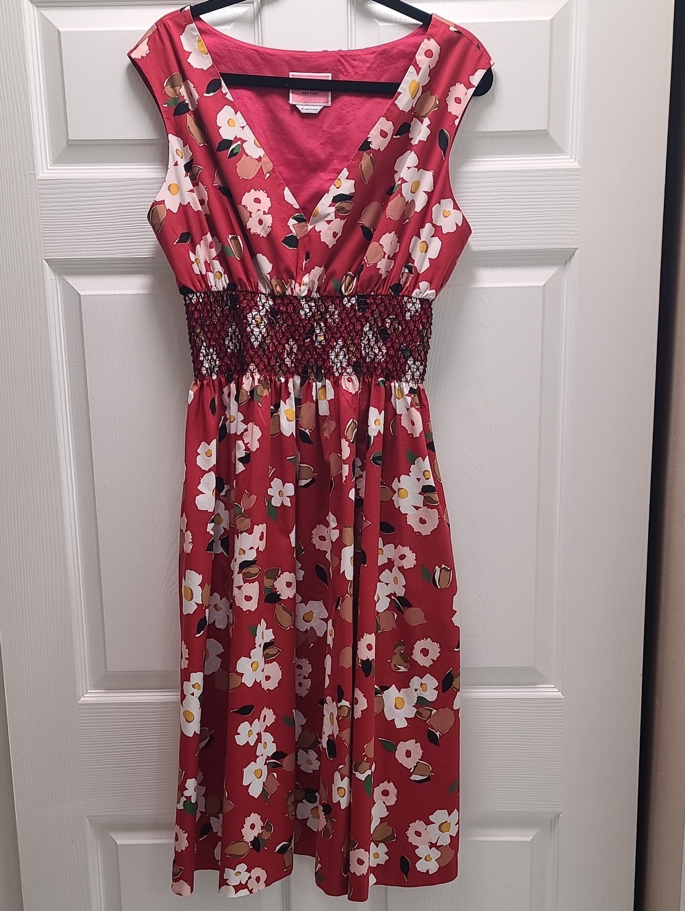 Kate Spade Sleeveless Dress Sz XL Red Floral